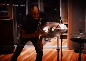 Trey Gunn using Cymbow in Studio